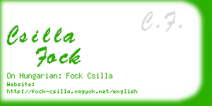 csilla fock business card